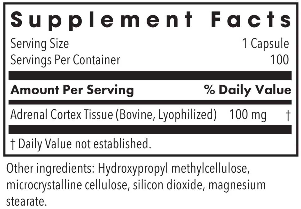 Allergy Research Group Adrenal Cortex Ingredients