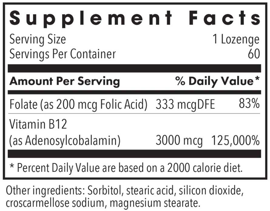 Allergy Research Group B12 Adenosylcobalamin Ingredients