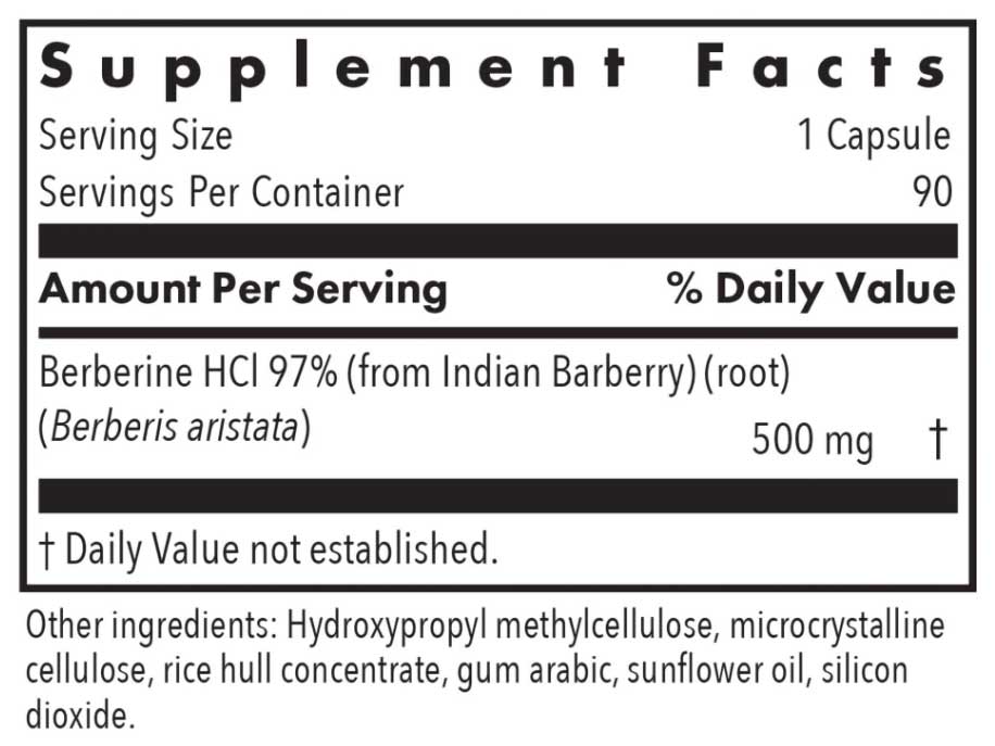 Allergy Research Group Berberine 500 Ingredients