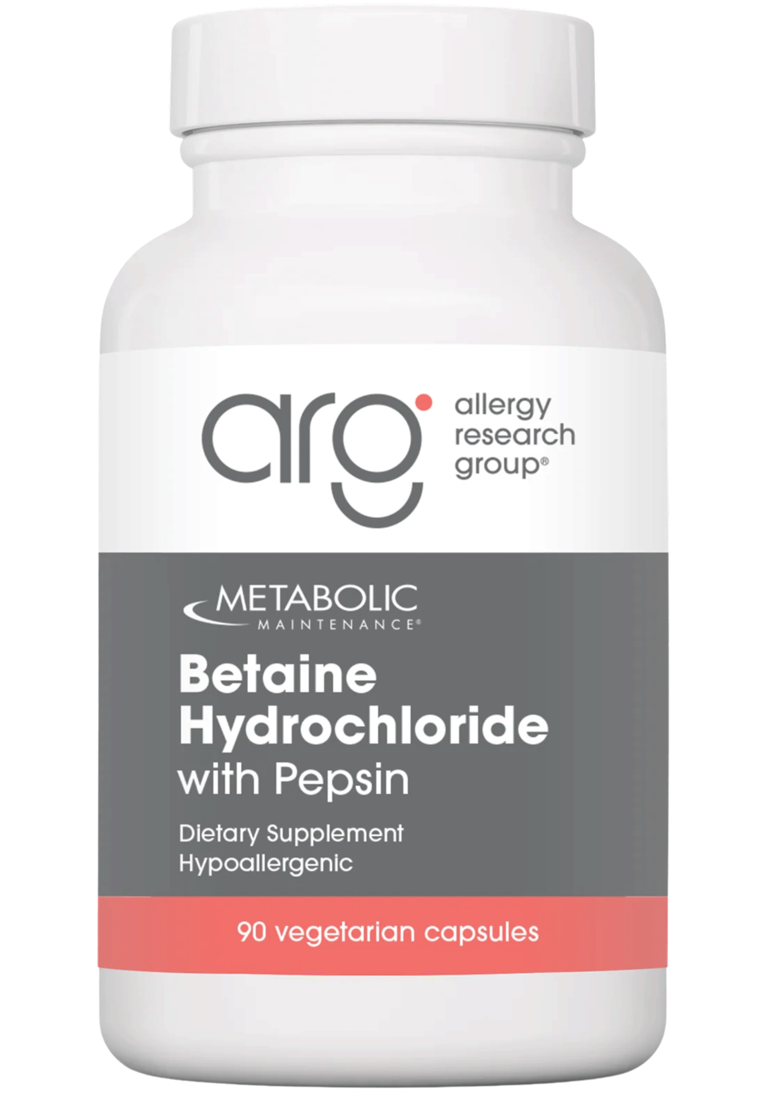 Allergy Research Group Betaine Hydrochloride with Pepsin (Formerly Metabolic Maintenance)