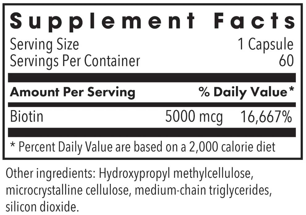 Allergy Research Group Biotin 5000 Ingredients