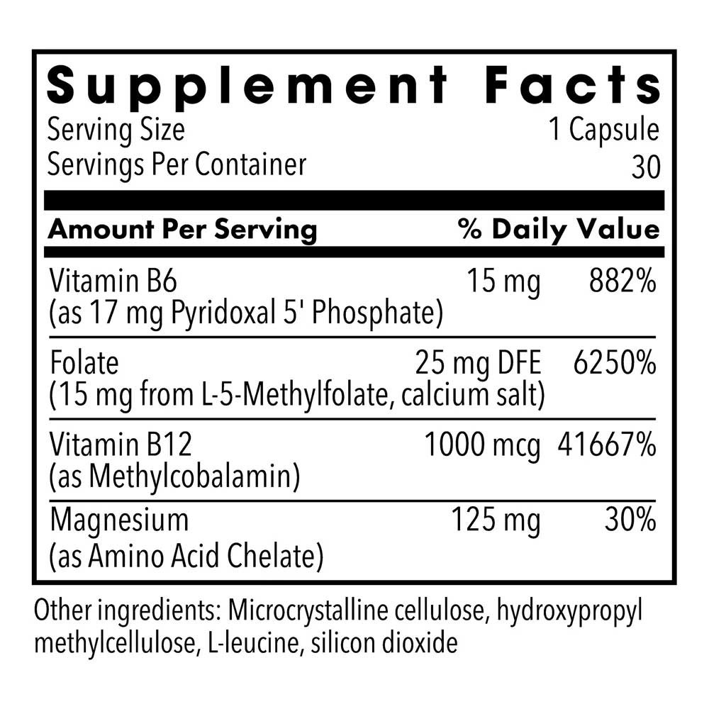Allergy Research Group Cofactors + L-Methylfolate 15 mg (Formerly MethylPro) Ingredients