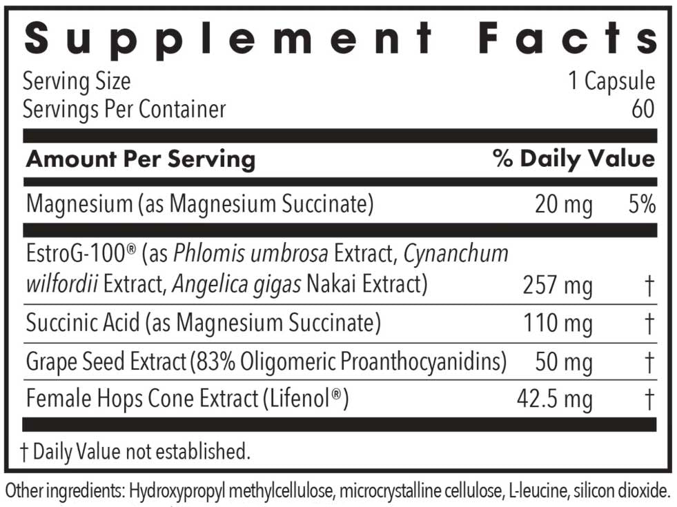 Allergy Research Group Flashes No More (Formerly EstroPrime Plus) Ingredients