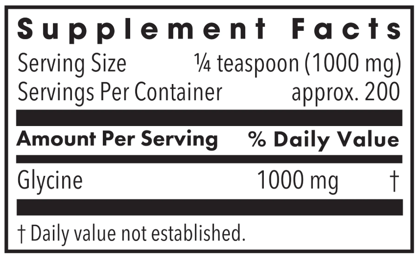 Allergy Research Group Glycine Powder (Formerly Metabolic Maintenance) Ingredients