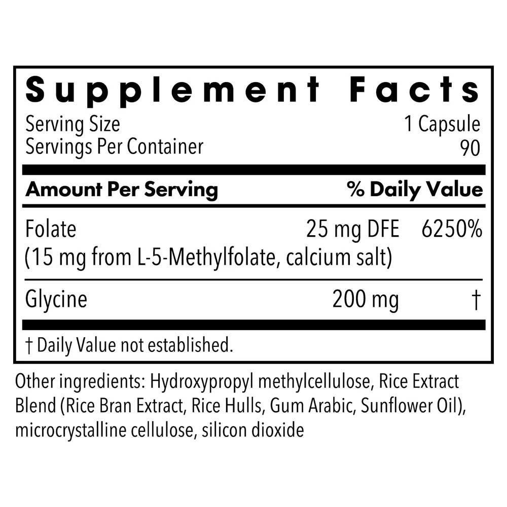 Allergy Research Group L-Methylfolate 15 mg (Formerly MethylPro) Ingredients