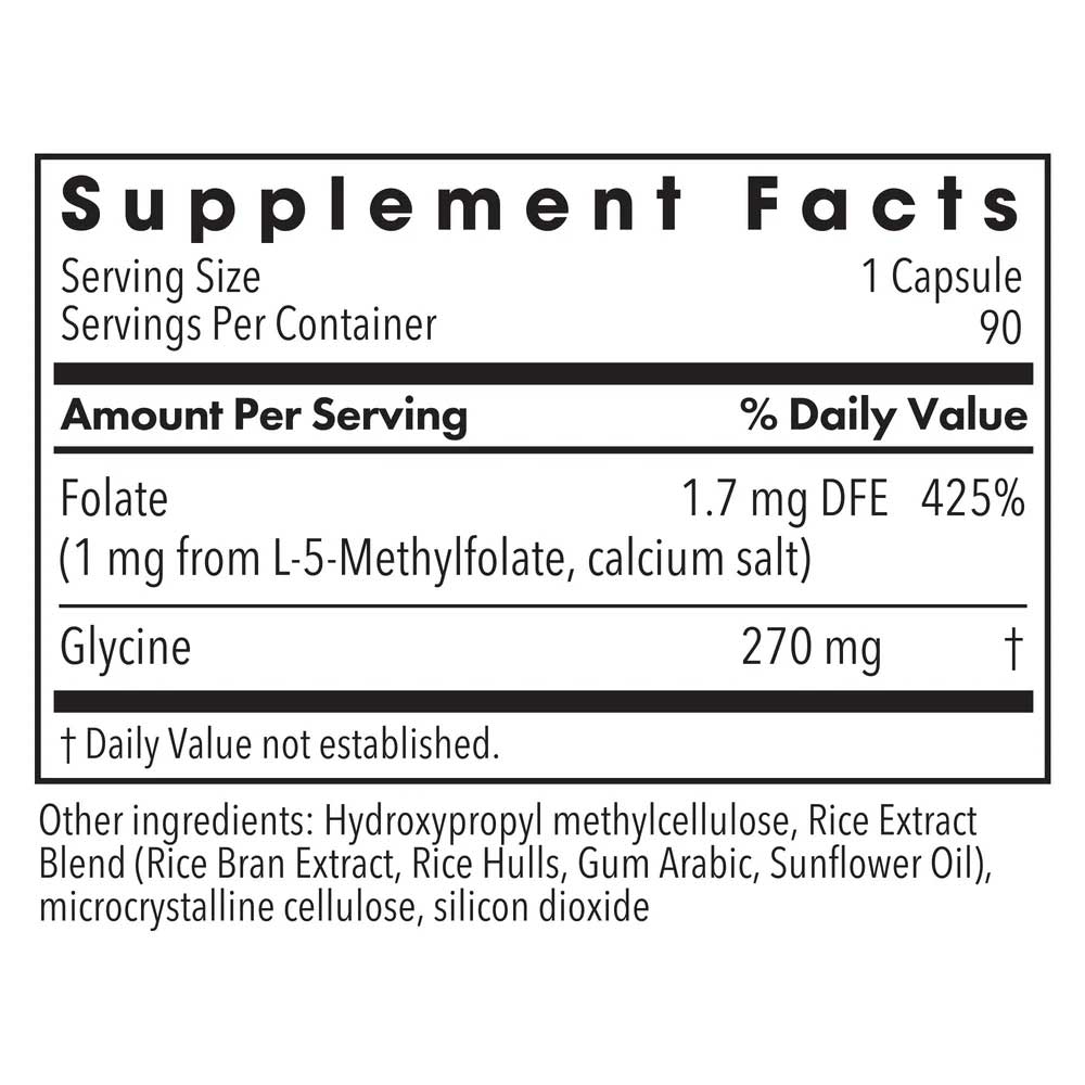 Allergy Research Group L-Methylfolate 1 mg (Formerly MethylPro) Ingredients