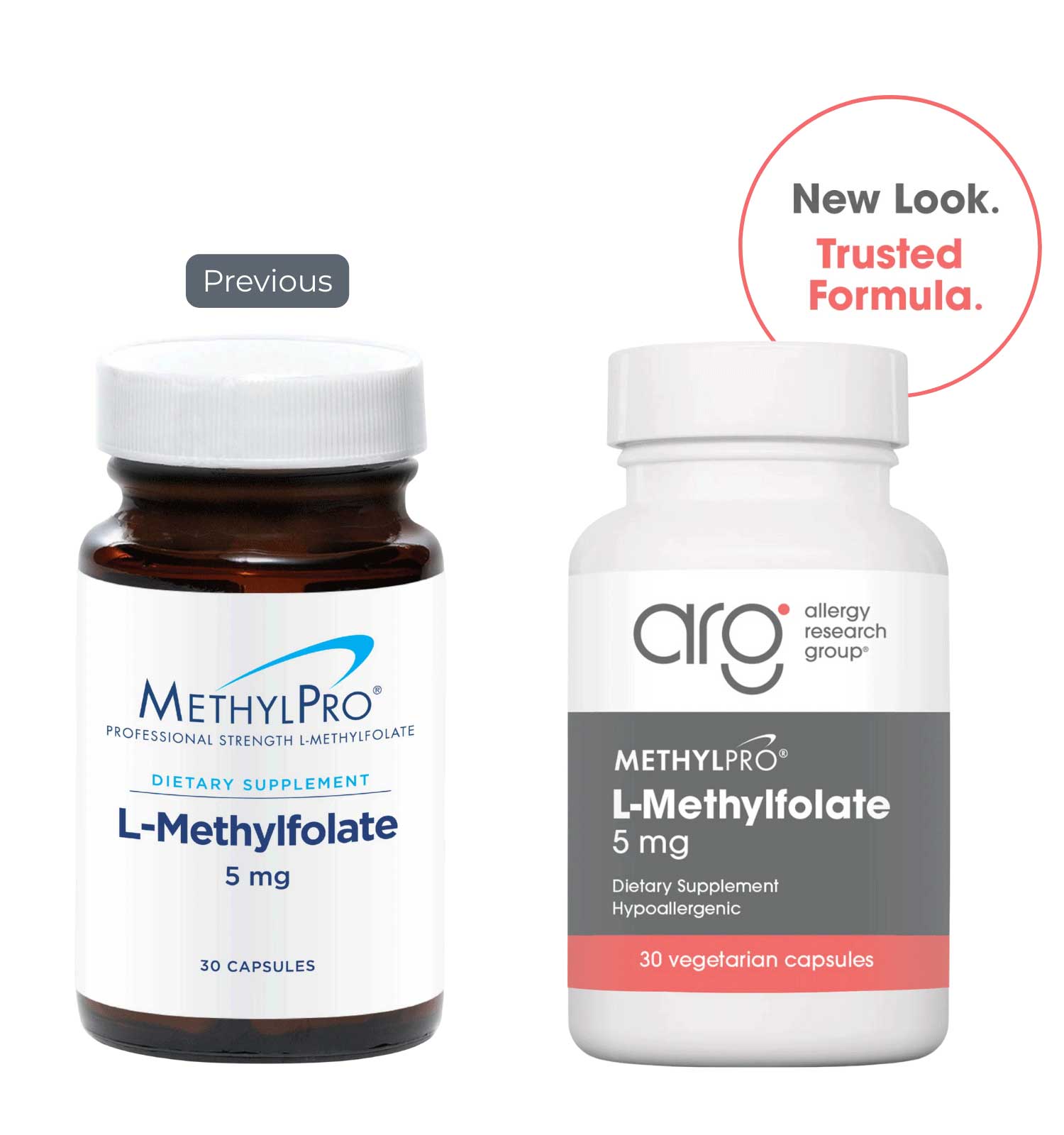 Allergy Research Group L-Methylfolate 5 mg (Formerly MethylPro) New Look