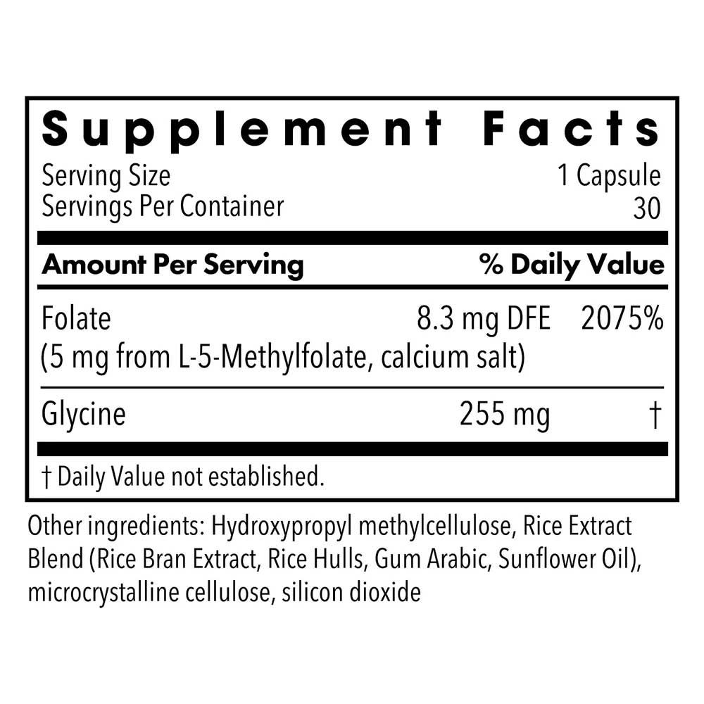 Allergy Research Group L-Methylfolate 5 mg (Formerly MethylPro) Ingredients