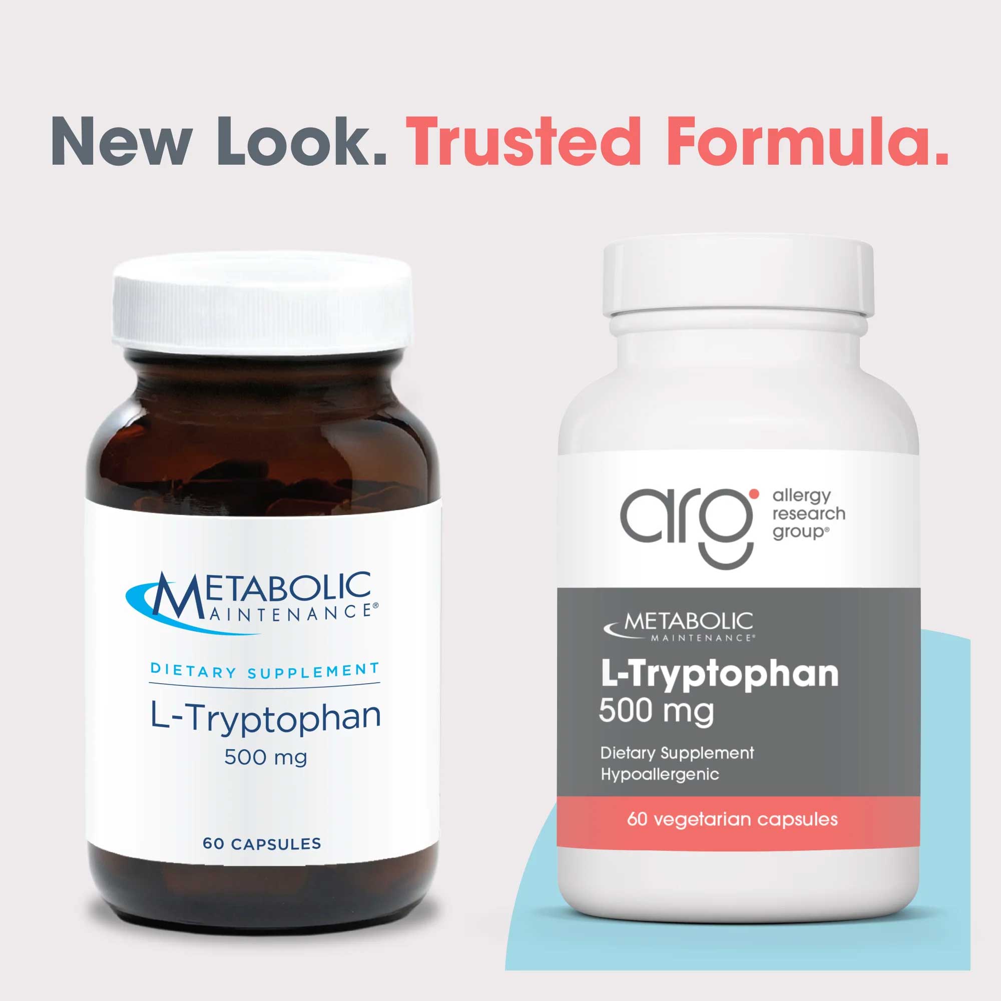 Allergy Research Group L-Tryptophan 500 mg (Formerly Metabolic Maintenance) New Look