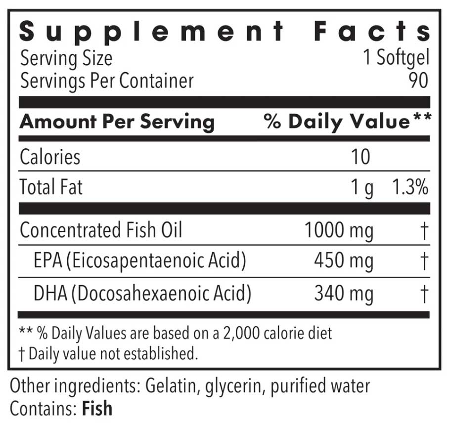Allergy Research Group Mega Omega Extra Strength (Formerly Metabolic Maintenance) Ingredients