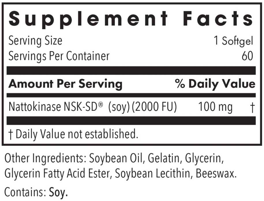 Allergy Research Group Nattokinase 100 mg Ingredients