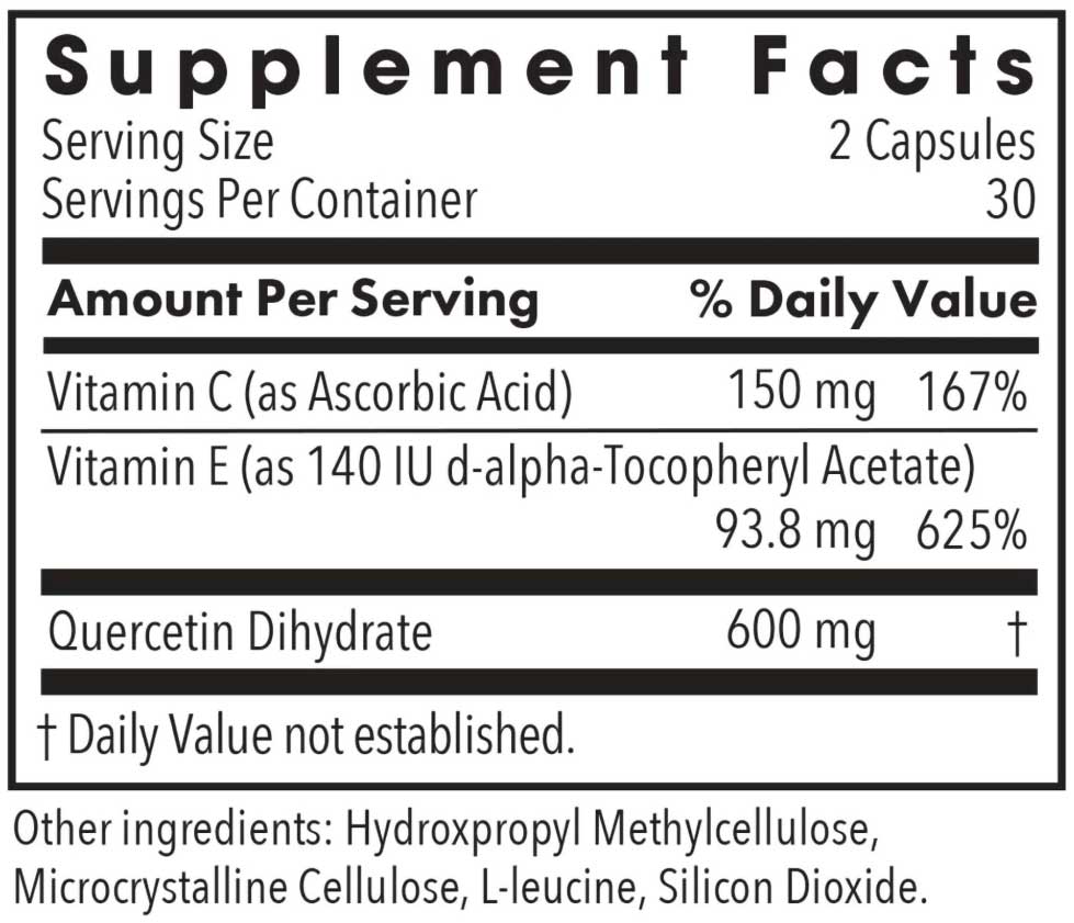 Allergy Research Group Quercetin 300 Ingredients