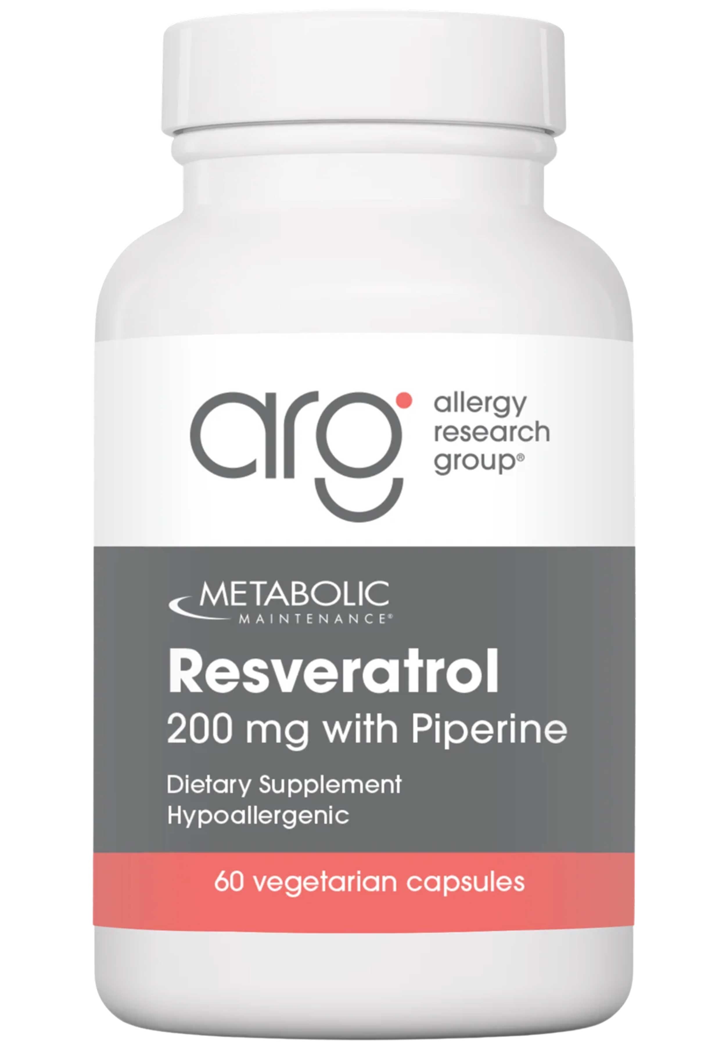 Allergy Research Group Resveratrol with Piperine 200 mg (Formerly Metabolic Maintenance)