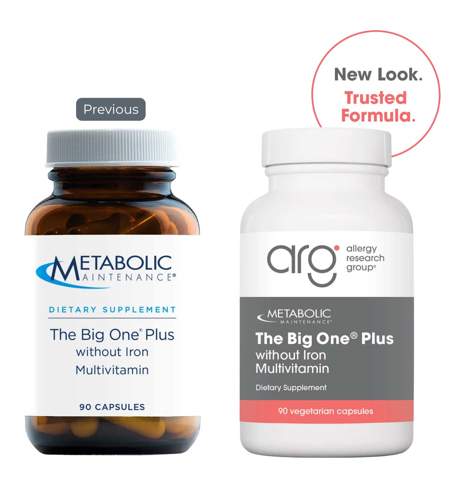 Allergy Research Group The Big One Plus without Iron Multivitamin (Formerly Metabolic Maintenance) New Look