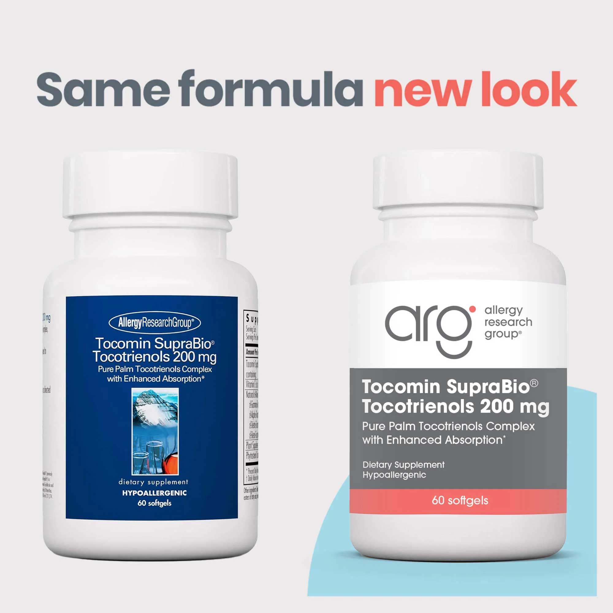 Allergy Research Group Tocomin SupraBio Tocotrienols 200 mg New Look
