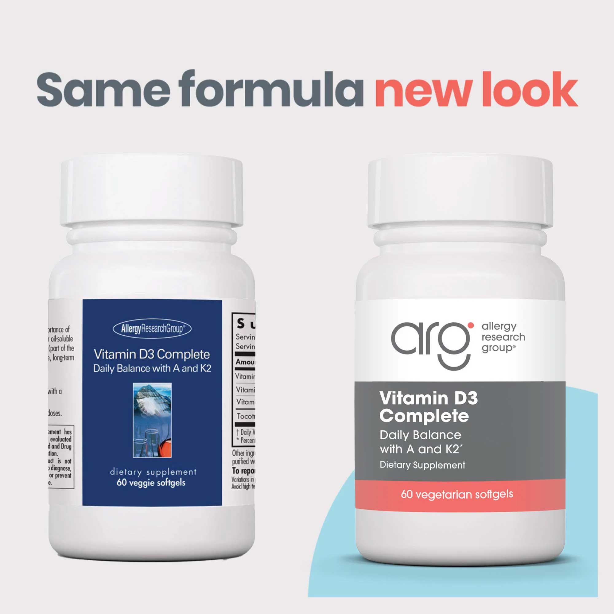 Allergy Research Group Vitamin D3 Complete Softgels (2000iu softgels) New Look