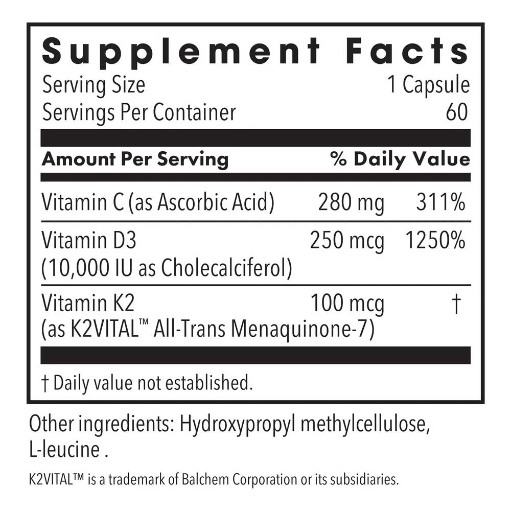 Allergy Research Group Vitamin D-3 (Formerly Metabolic Maintenance) Ingredients