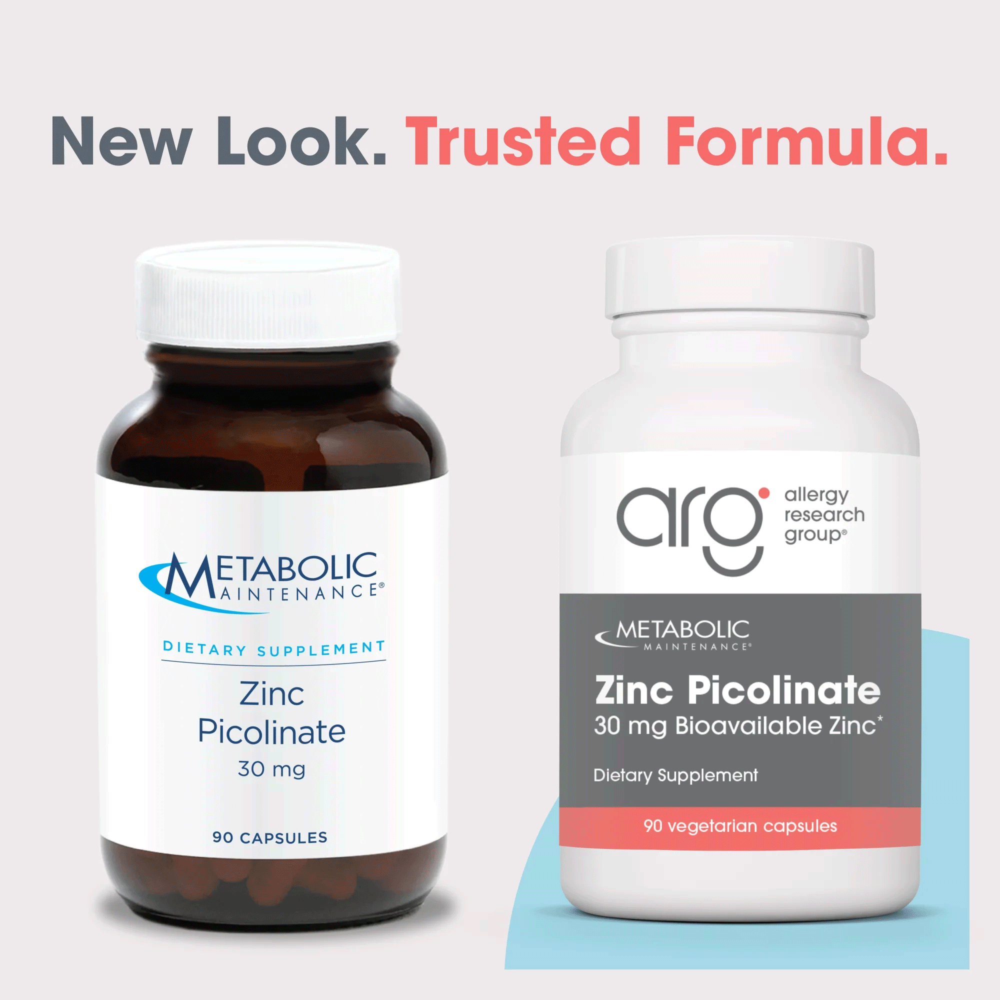 Allergy Research Group Zinc Picolinate 30 mg (Formerly Metabolic Maintenance) New Look