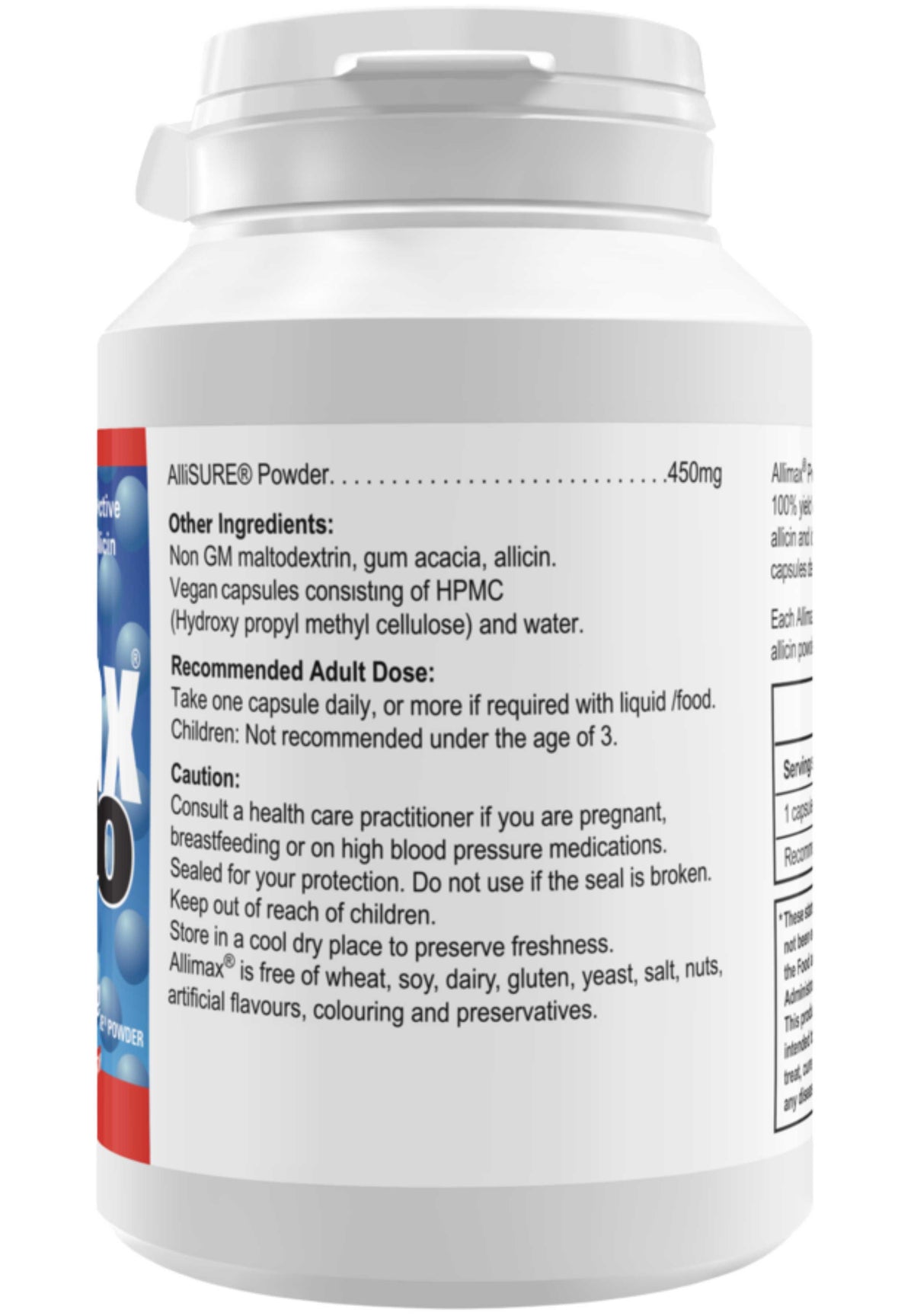 Allimax Nutraceuticals Allimax PRO Back