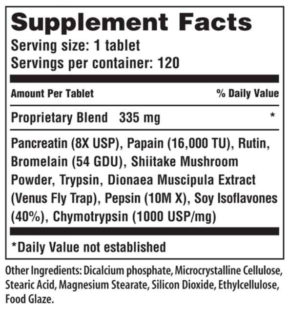 American Nutriceuticals Nutrizyme Ingredients 