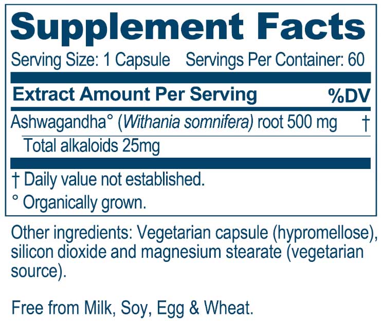 Ayush Herbs Ashwagandha Ingredients