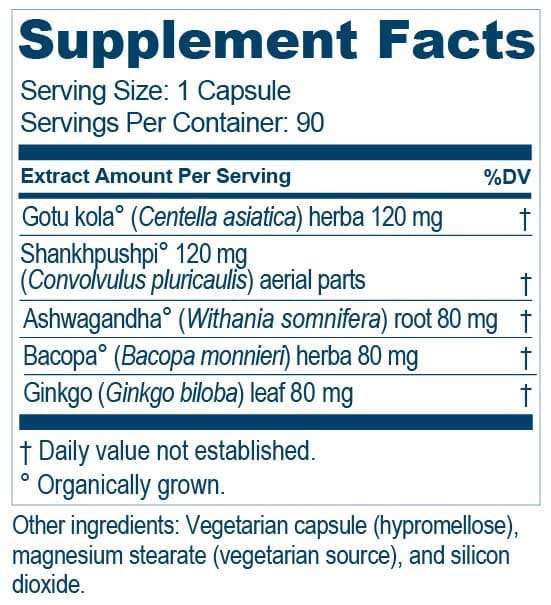 Ayush Herbs Bacopa Plus™ Ingredients 
