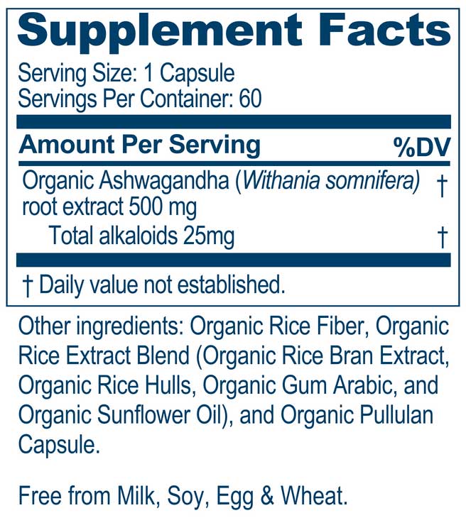 Ayush Herbs Organic Ashwagandha Ingredients