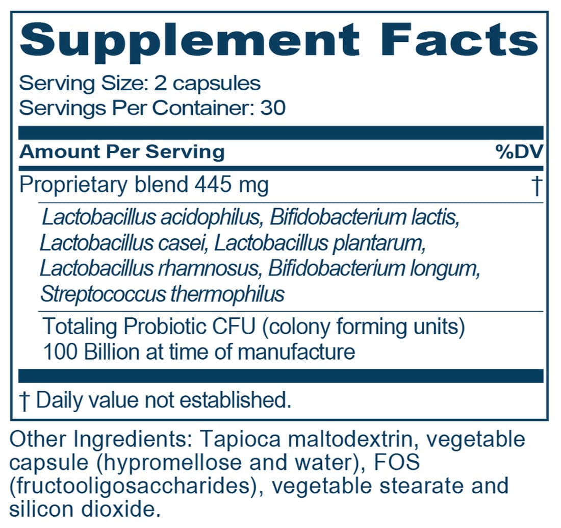 Ayush Herbs Probiotic 100B Ingredients 