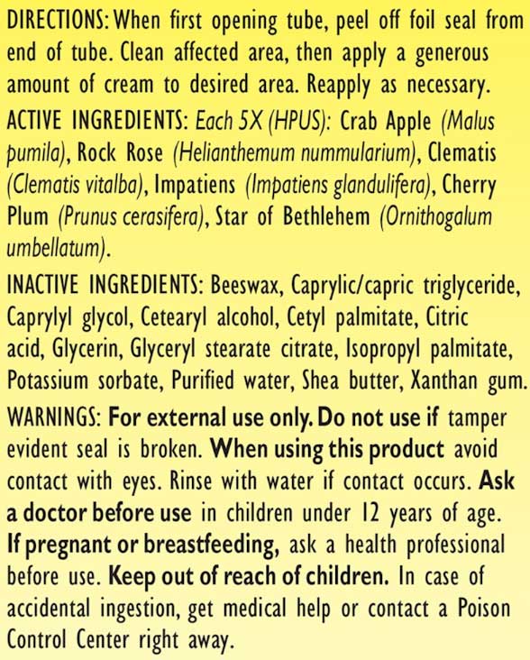 Bach Flower Remedies Rescue Cream Ingredients