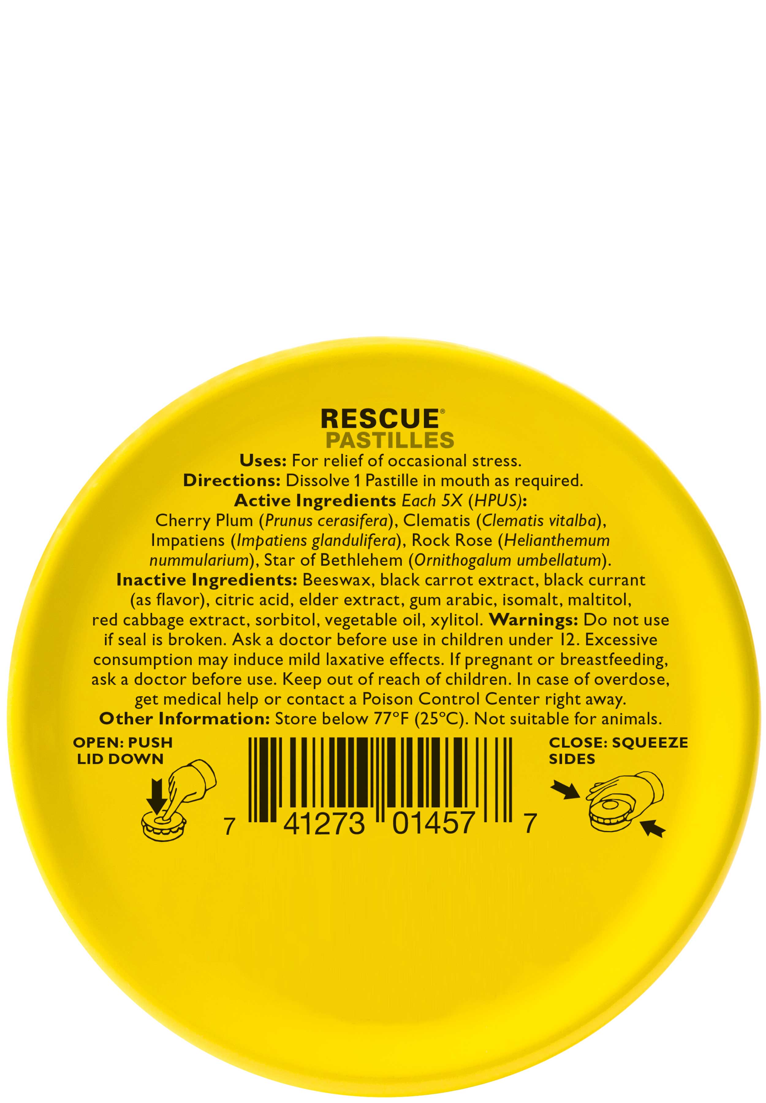 Bach Flower Remedies Rescue Pastilles Black Curran Ingredients