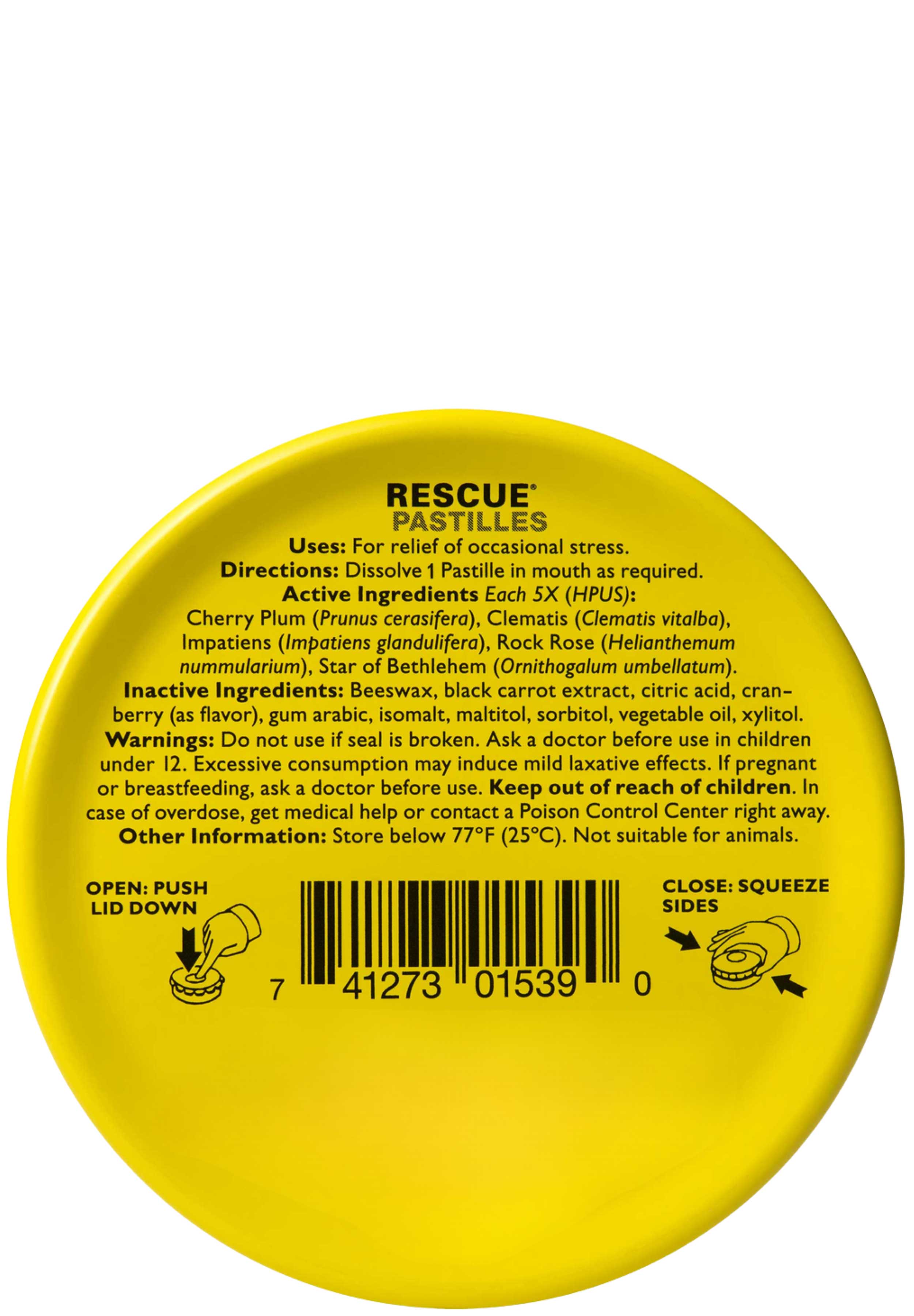 Bach Flower Remedies Rescue Pastilles Cranberry Ingredients