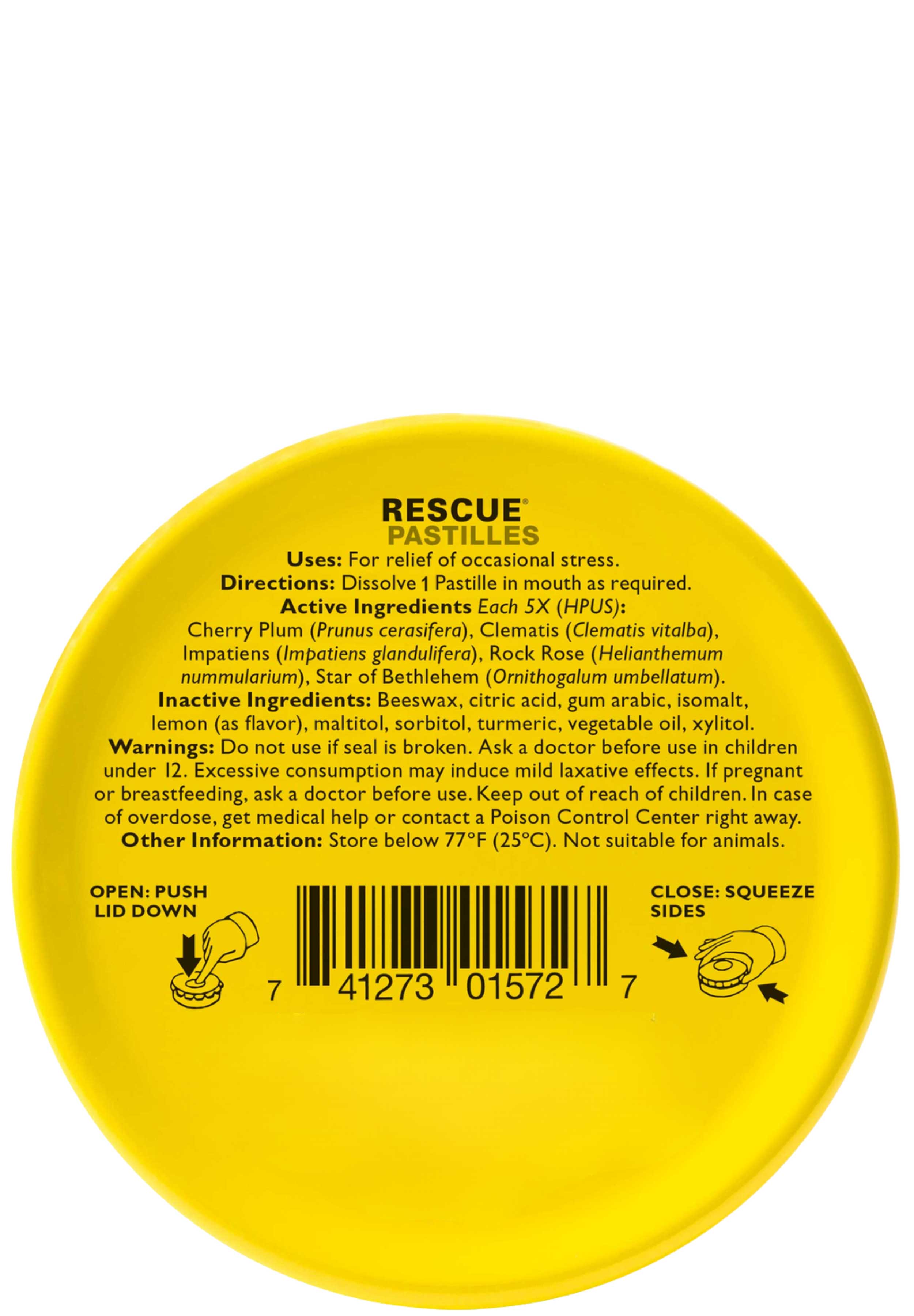 Bach Flower Remedies Rescue Pastilles Lemon Ingredients
