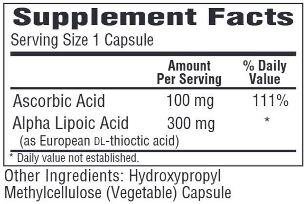 Bio-Tech Pharmacal Lipoic 300 mg Ingredients