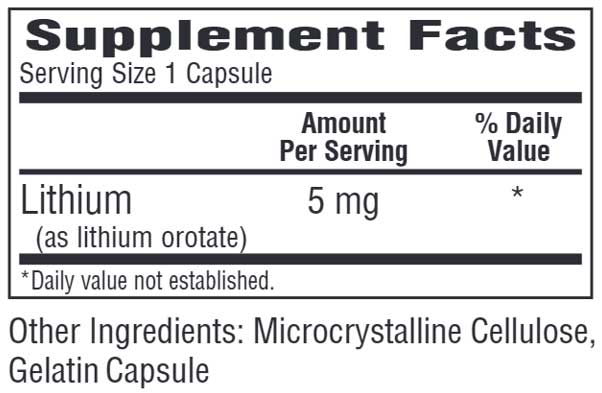 Bio-Tech Pharmacal Lith-Oro 5 mg Ingredients