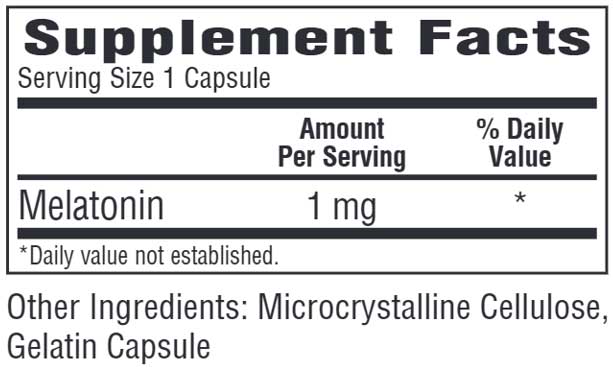 Bio-Tech Pharmacal Melatonin 1 mg Ingredients