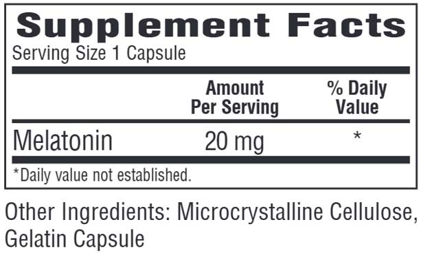 Bio-Tech Pharmacal Melatonin (20 mg) Ingredients