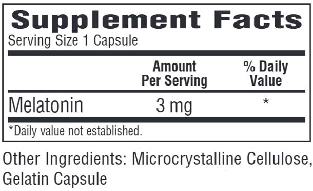 Bio-Tech Pharmacal Melatonin (3 mg) Ingredients