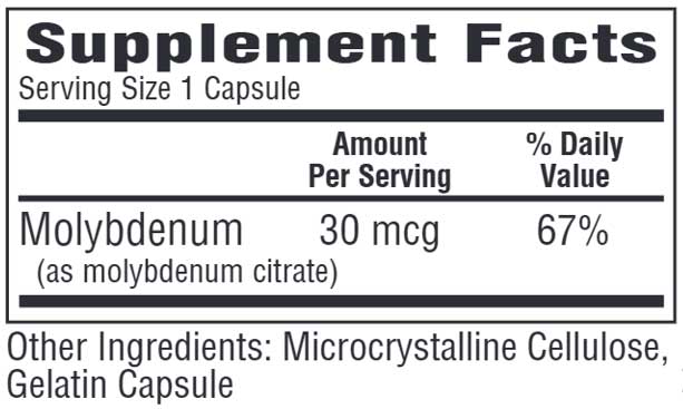 Bio-Tech Pharmacal Molybdenum Citrate Ingredients