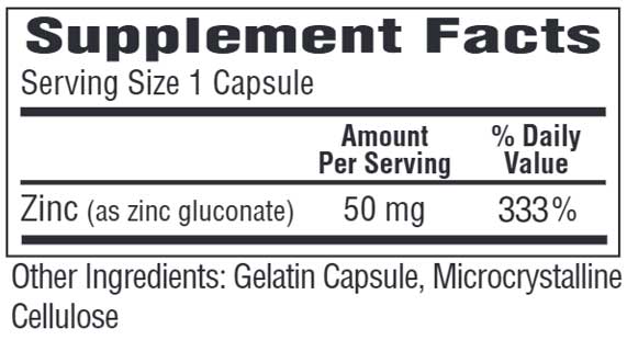 Bio-Tech Pharmacal Zn-50 Ingredients