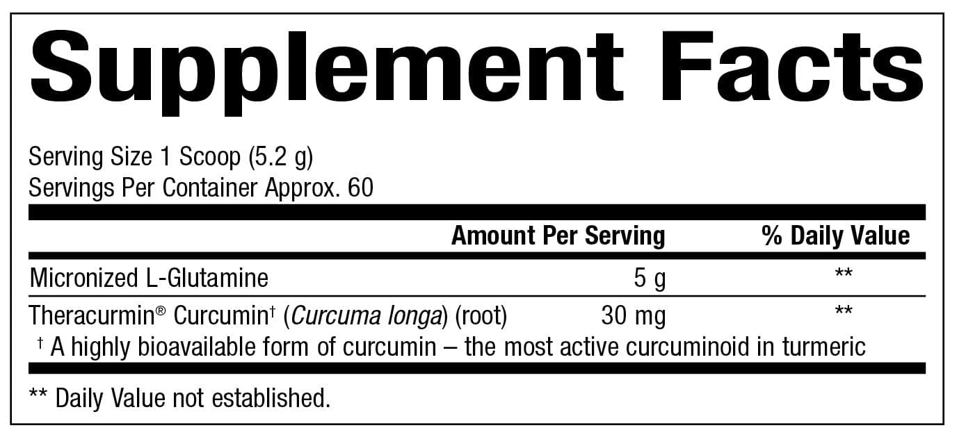Bioclinic Naturals L-Glutamine with Theracurmin Ingredients