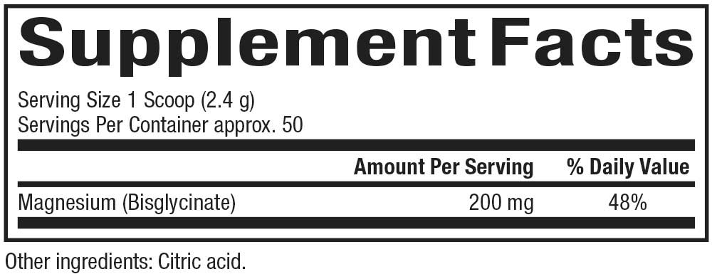 Bioclinic Naturals Magnesium Bisglycinate Ingredients