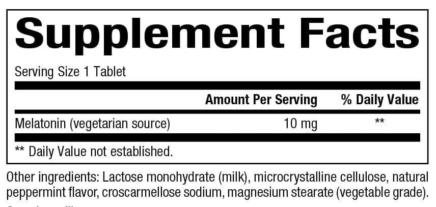 Bioclinic Naturals Melatonin 10mg Ingredients