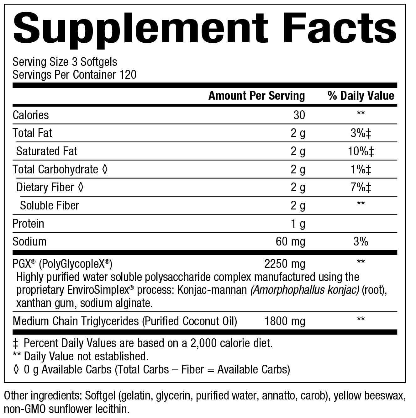 Bioclinic Naturals PGX Daily Ultra Matrix Softgels Ingredients