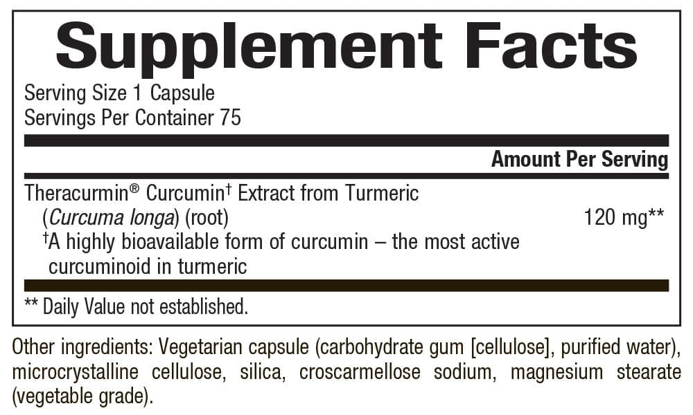Bioclinic Naturals Theracurmin 2X 120mg Ingredients