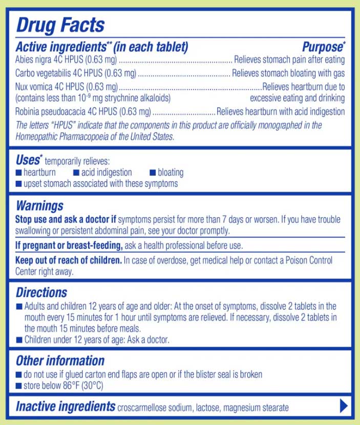 Boiron Homeopathics Acid Calm (Formerly Acidil) Ingredients
