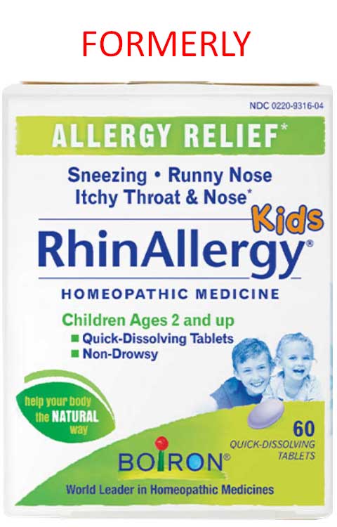 Boiron Homeopathics AllergyCalm Kids Tablets (Formerly RhinAllergy Kids) Formerly