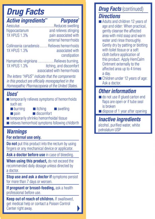 Boiron Homeopathics HemCalm Ointment Ingredients