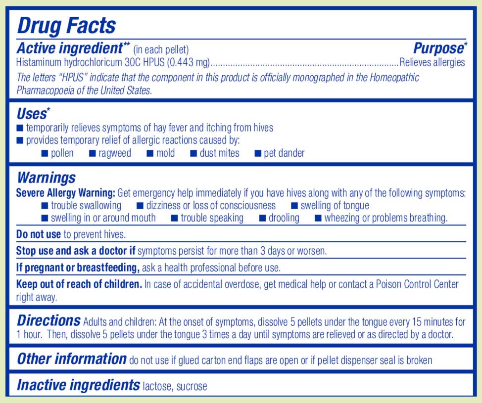 Boiron Homeopathics Histaminum Hydrochloricum 30C Ingredients