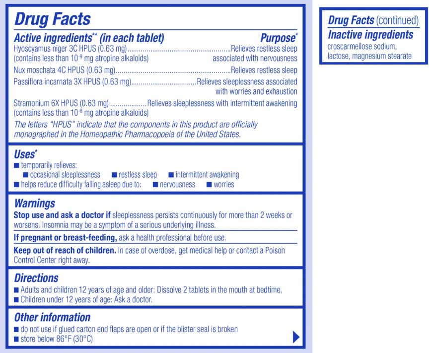 Boiron Homeopathics SleepCalm Ingredients