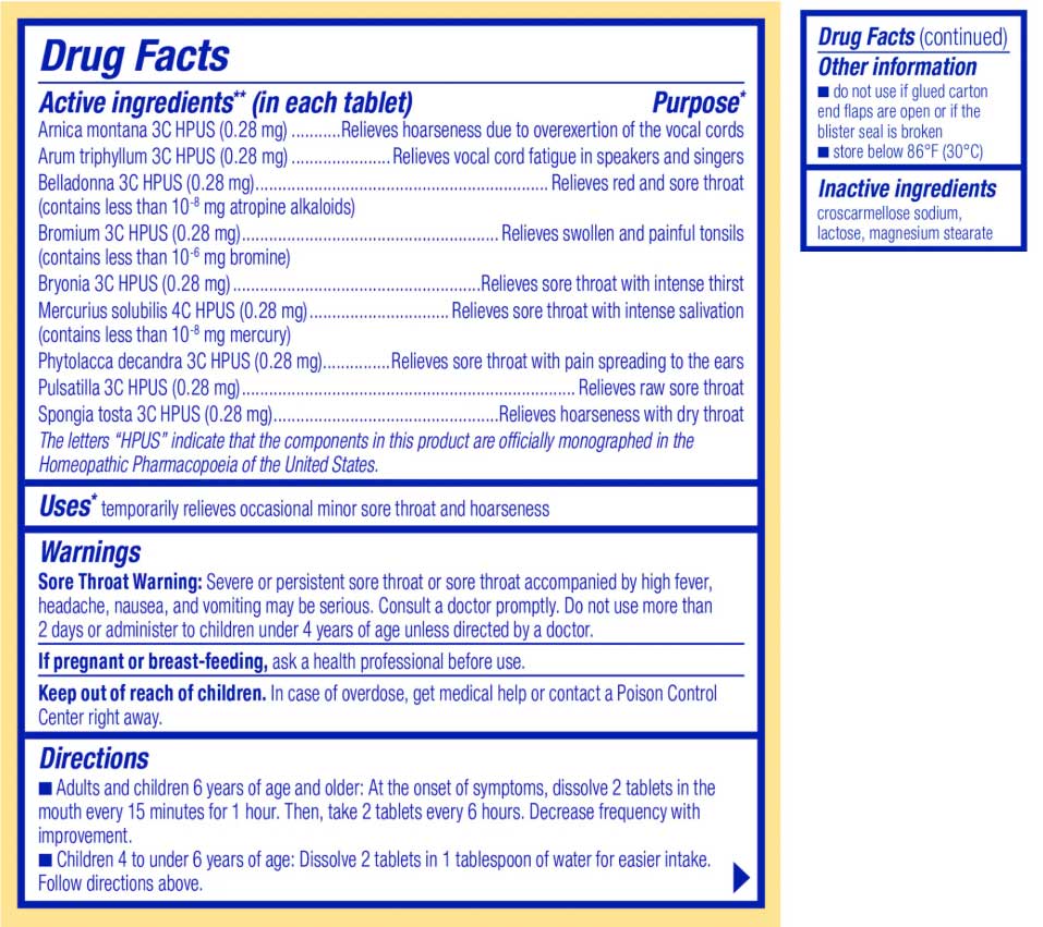 Boiron Homeopathics ThroatCalm Ingredients